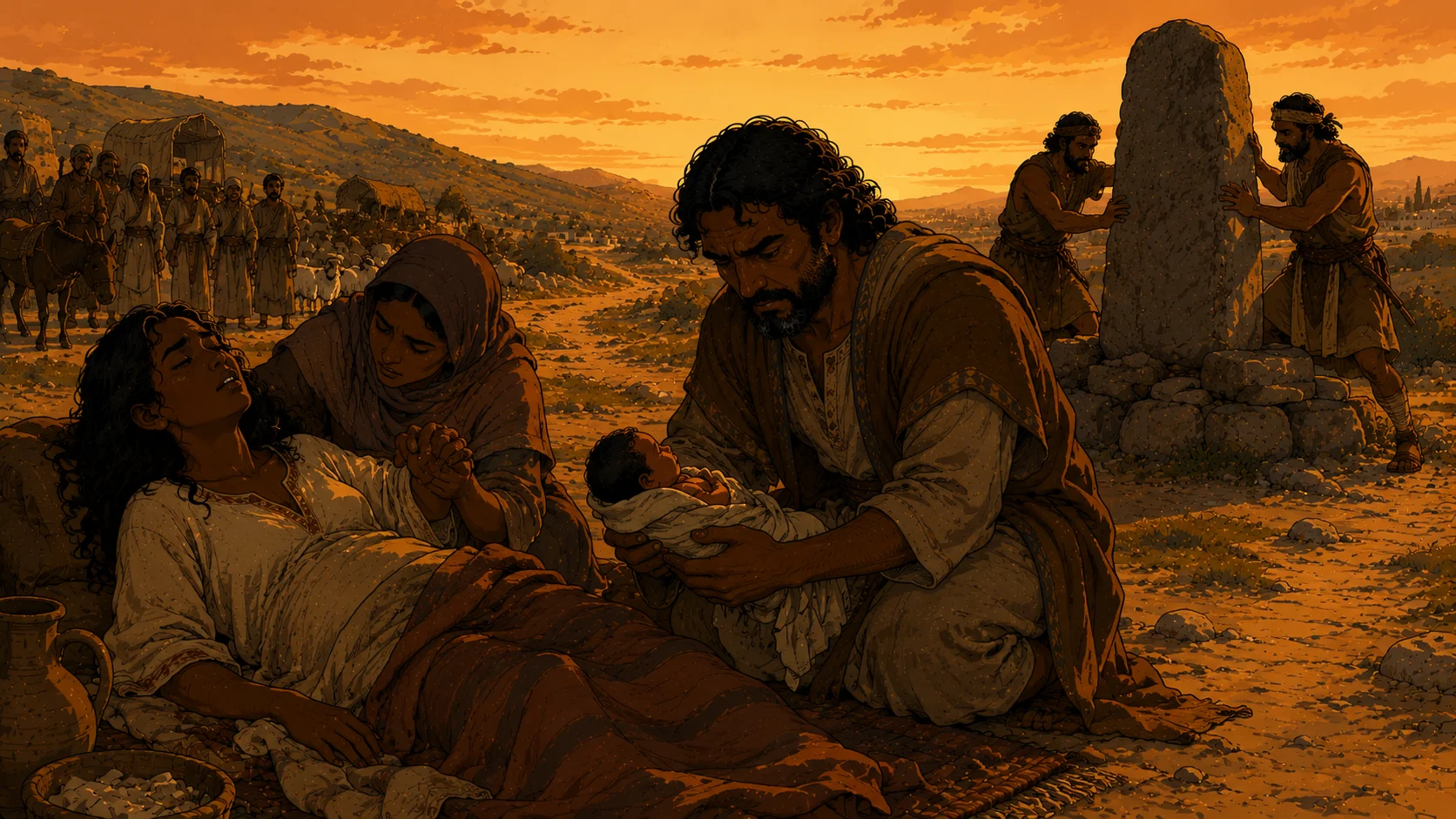 Rachel Dies, Benjamin Born